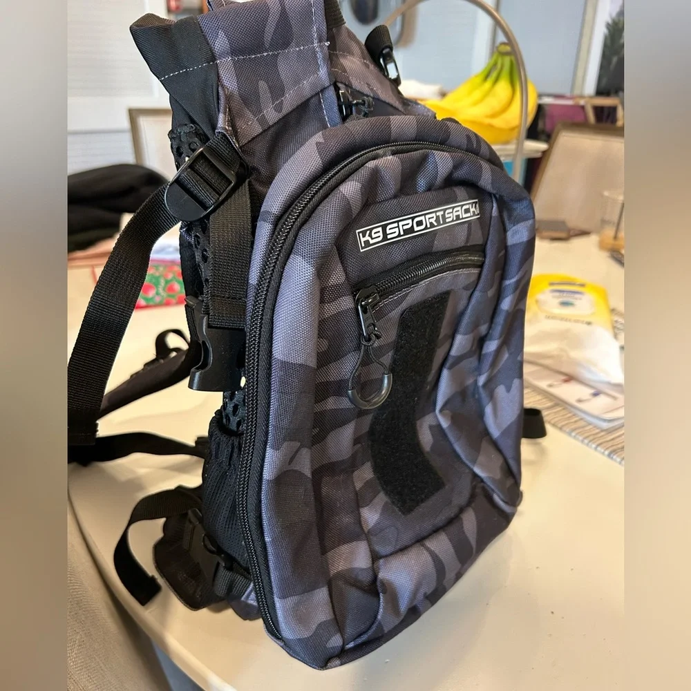 K9 small dog backpack with attachable bag. Never used.